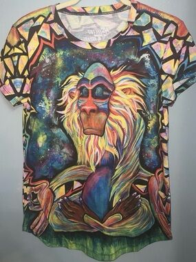 Electro Threads Rafiki Monkey Colorful Short Sleeve Shirt, Small